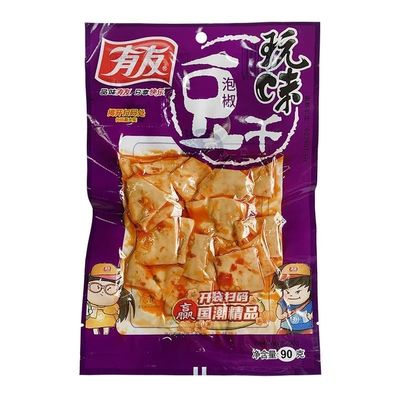 Instant dried bean curd, Pickled chili flavored dried tofu, Spicy and hot gluten, Chinese specialty latiao, Spicy strips, Side dishes, Vegetarian food, Snack food gift pack (braised flavor,1 bag)
