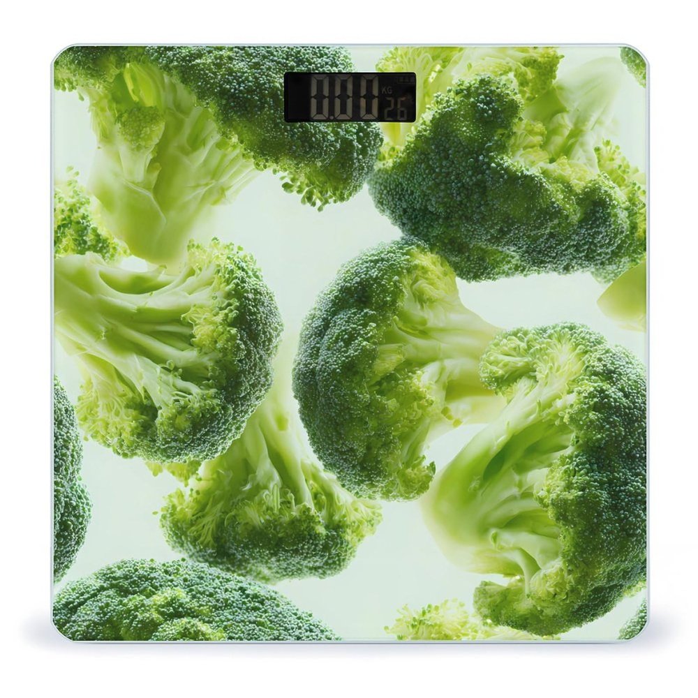 Green Broccoli Digital Body Weight Scale LCD Backlight Display for Bathroom Gym