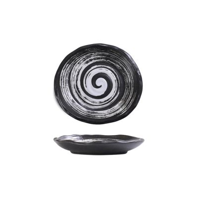 Ceramic kiln glazed bone-spitting dish special-shaped creative retro tableware-special-shaped dish-spinner whitewashes