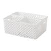 4-Pack Space Saving White Decor Plastic Storage Bin Set, Portable Handled Organizer Baskets for Kitchen Supplies, Cosmetics & Household Small Items view 3