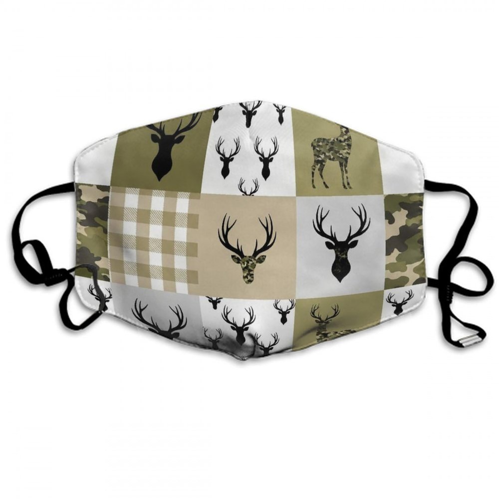 Men Women Windproof, Anti Dust Face Scarf Mask Scarf Gaiter Camouflage Deer Camo Green Beige Plaid Rustic Hunting Mouth Cover Face Bandana, Breathable Mouth Protection for Outdoor Cosplay Cycling