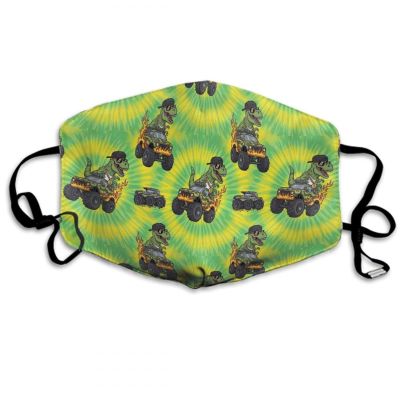 Men Women Durable Face Mask Scarf Gaiter Anti Dust Windproof Face Cover, Tie Dye Monster Truck Dinosaur Mouth Decoration for Sports Travel Hiking