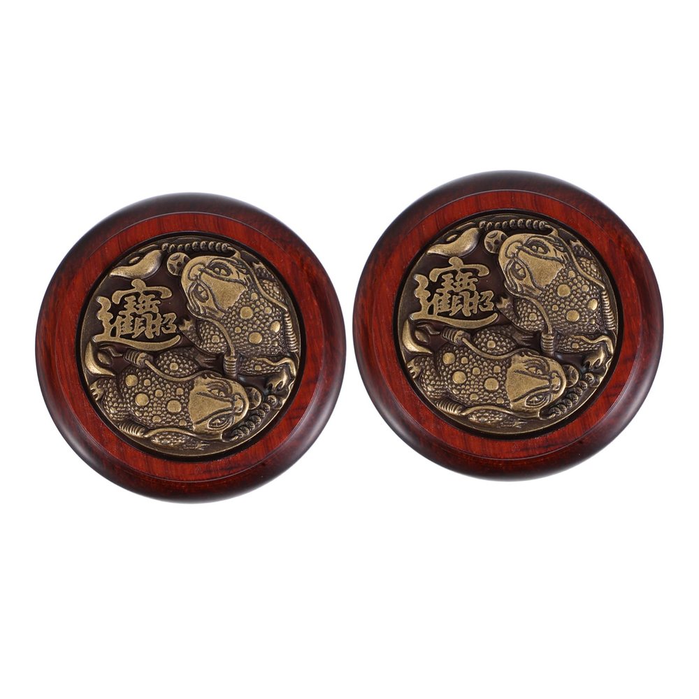 Ipetboom 2pcs Chinese Wooden Baoding Balls for Hand Rehabilitation and Relaxation with Dual-Sided Design, Natural Wood Texture, for Meditation and Hand Coordination Strengthening