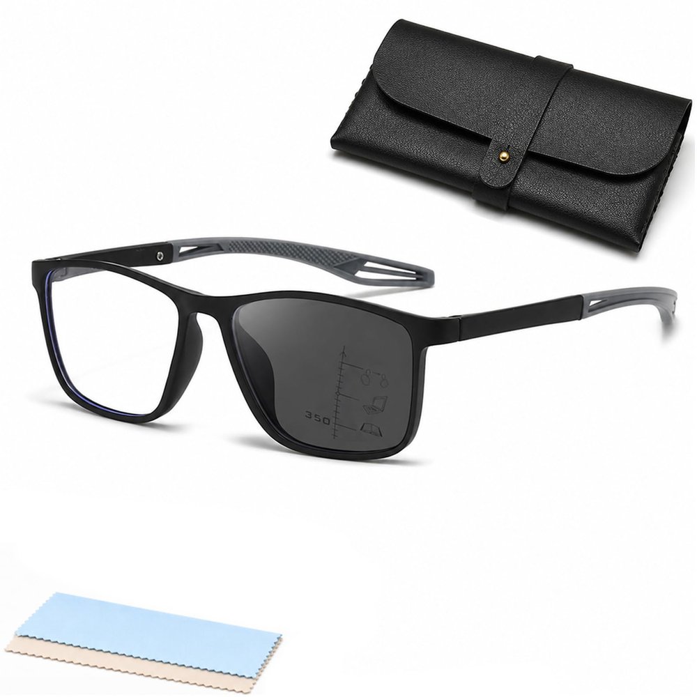 Vision Sync Glasses, Auto Focus Varifocal Glasses for Men Women, UV Blue Light No Line Multifocal Readers (a,1.0)