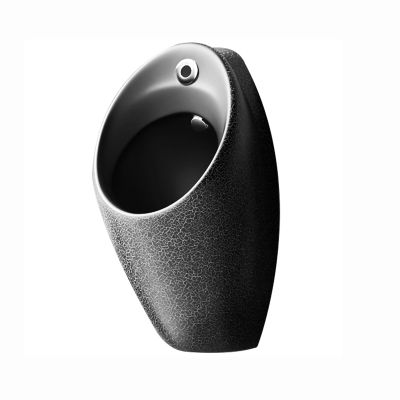 Wall Mounted Auto Flush Urinal for Men - Commercial & Home Ceramic Urinal with Sensor, Waterfall Flush, Anti-Splash, Easy Clean Bathroom Urinals(Gray)