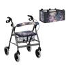 Hwzdsyxl Butterfly Moon Daisy Flower Print Walker Accessories Set of 3, Lightweight Rollator Walker Seat and Back Rest Covers Foldable Rollator Storage Under Seat Bag for Most Walker view 1