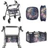 Hwzdsyxl Butterfly Moon Daisy Flower Print Walker Accessories Set of 3, Lightweight Rollator Walker Seat and Back Rest Covers Foldable Rollator Storage Under Seat Bag for Most Walker view 2