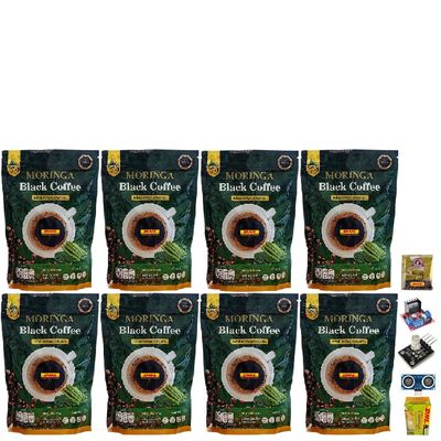 Roasted Snack Delicious Mellow Intense 3 in 1 Arabica 125 grams (30 Sachets) MoringaBlack Coffee Mix Healthy Set 8 By Beautygoodshop [Get Free For You Beauty Gifts]