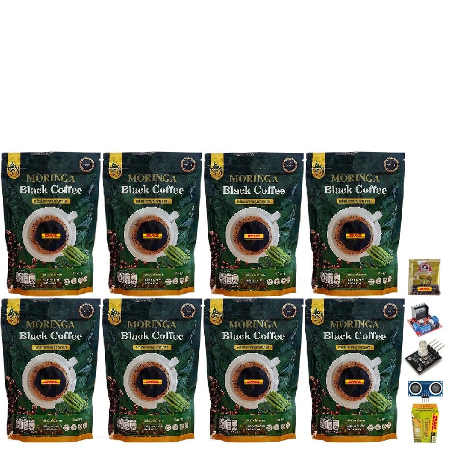 Roasted Snack Delicious Mellow Intense 3 in 1 Arabica 125 grams (30 Sachets) MoringaBlack Coffee Mix Healthy Set 8 By Beautygoodshop [Get Free For You Beauty Gifts]
