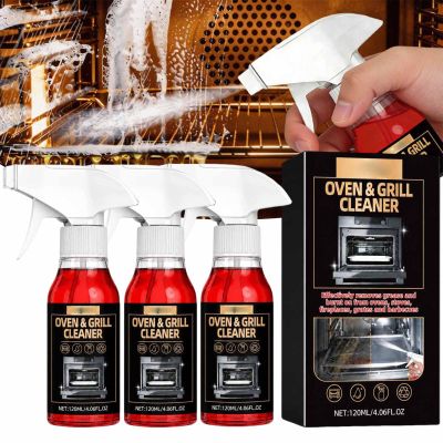 ATHNO Oven & Grill Cleaner Spray,Fast-Acting Heavy-Duty Grill Degreaser Spray,for Oven,Grill,Stovetop & Range Hood,Multi-Surface Kitchen Cleaner,Helps Remove Grease,No Harsh Scrubbing Required (3PCS)