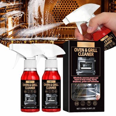 ATHNO Oven & Grill Cleaner Spray,Fast-Acting Heavy-Duty Grill Degreaser Spray,for Oven,Grill,Stovetop & Range Hood,Multi-Surface Kitchen Cleaner,Helps Remove Grease,No Harsh Scrubbing Required (2PCS)