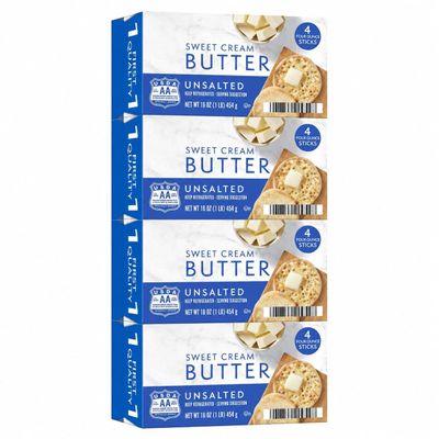 Unsalted Sweet Cream Butter Sticks , Creamery churned fresh sweet cream unsalted butter , packaged in California , Ideal for home kitchen baking and tabletop use , Not only is it a great product to use on everything from toast to muffins, but it's pe