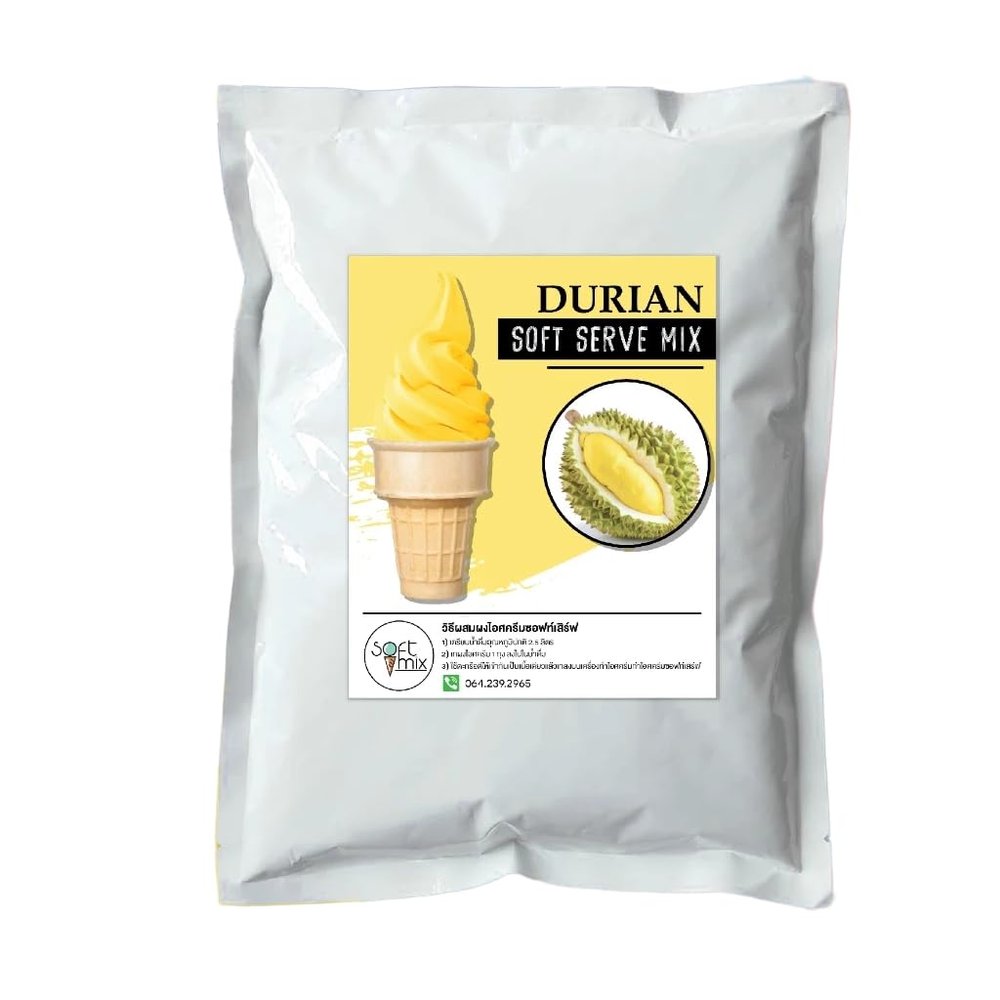 Soft Serve Ice Cream Mix Powder Instant Dissolve Base for Soft Serve Machines 1kg (durian)