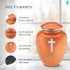 GetUrns - Embrace Cross Urns for Human Ashes, Cremation Urns for Adult Ashes Men & Women, Cremation Urn for Home, 200 cu. in. Custom Single or Double-Sided Engraving (Pearl Orange) view 2
