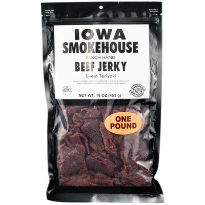 IOWA SMOKEHOUSE Ranch Hand Beef Jerky, 16 Oz (Sweet Teriyaki)