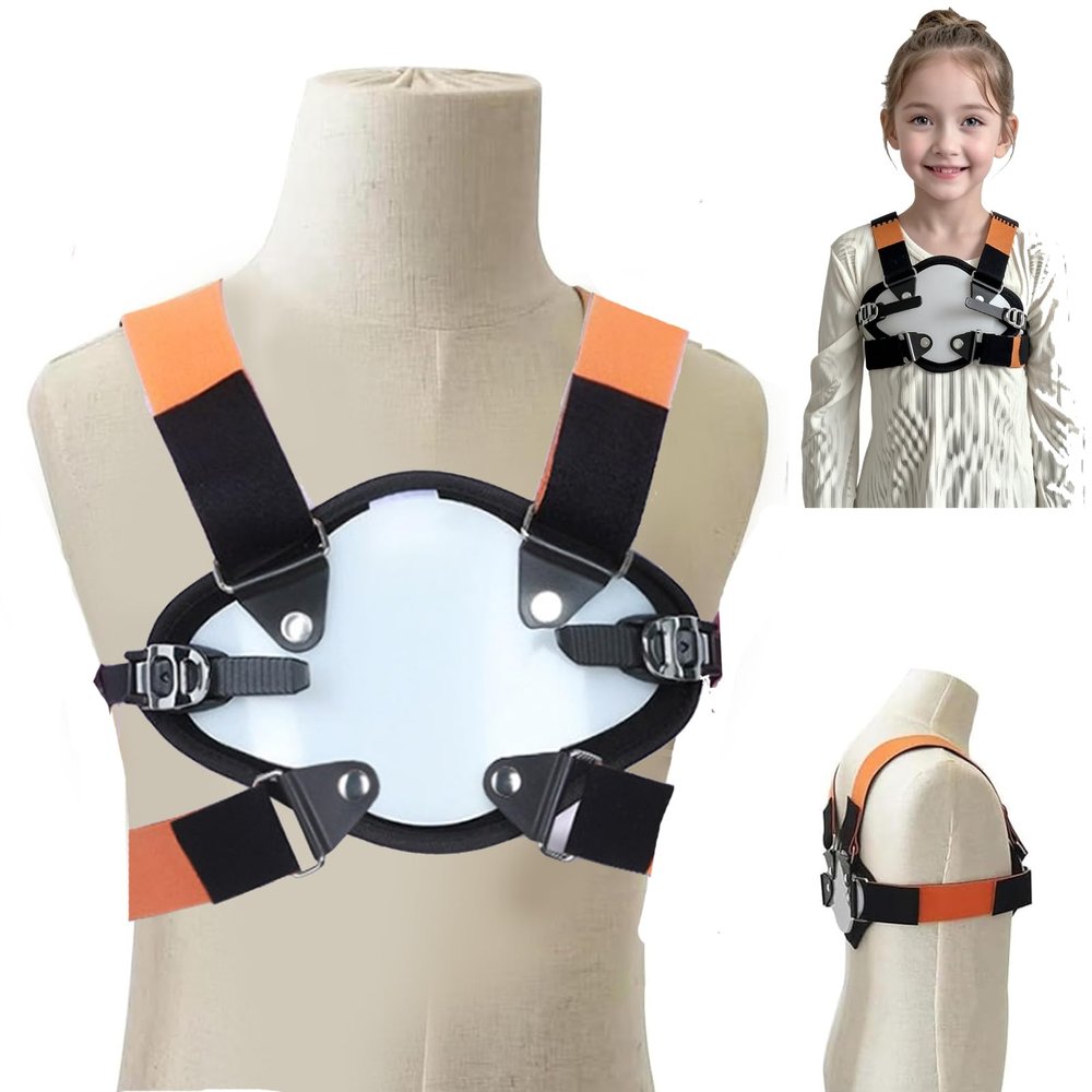 Hyeqs Pectus Carinatum Orthosis Brace, Adjustable Pigeon Chest Orthosis Support,with Size Adjuster and Anti-Slip Design, Removable, for Congenital Pigeon Chest L
