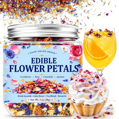 28g Natural Edible Flowers, 1oz Food Grade Mixed Dried Flower Petals