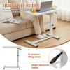 OssifragaBone Bed Rolling Laptop Table with Wheels Mobile Rolling Computer Cart 27.56-37.4in Adjustable Height for Living Room Bedroom Hospital Use view 4