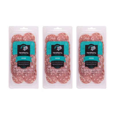 Tempesta GENOA Garlic & Black Pepper Salami, 3 OZ (Pack of 3)