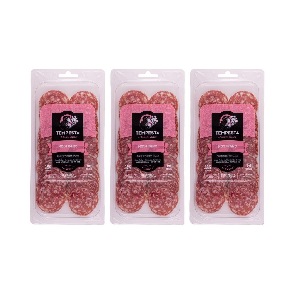 Tempesta NOSTRANO Pink Peppercorn Salami, 3 OZ (Pack of 3)