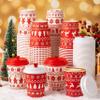 Whaline 48 Sets Christmas Hot Cocoa Coffee Cup with Lids and Heart Plugs Red-White Ugly Xmas Sweater Disposable To-Go Paper Drink Cups for Hot Cold Drinks Winter Party Supplies view 1