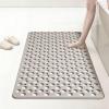Non-Slip Shower Mat with Suction Cups,Hollow-Out Massage Bath Mat,Efficient Drainage No Water Accumulation,Ideal for Home Showers and Bathrooms(Brown,90x60cm/35.4x23.6in) view 1