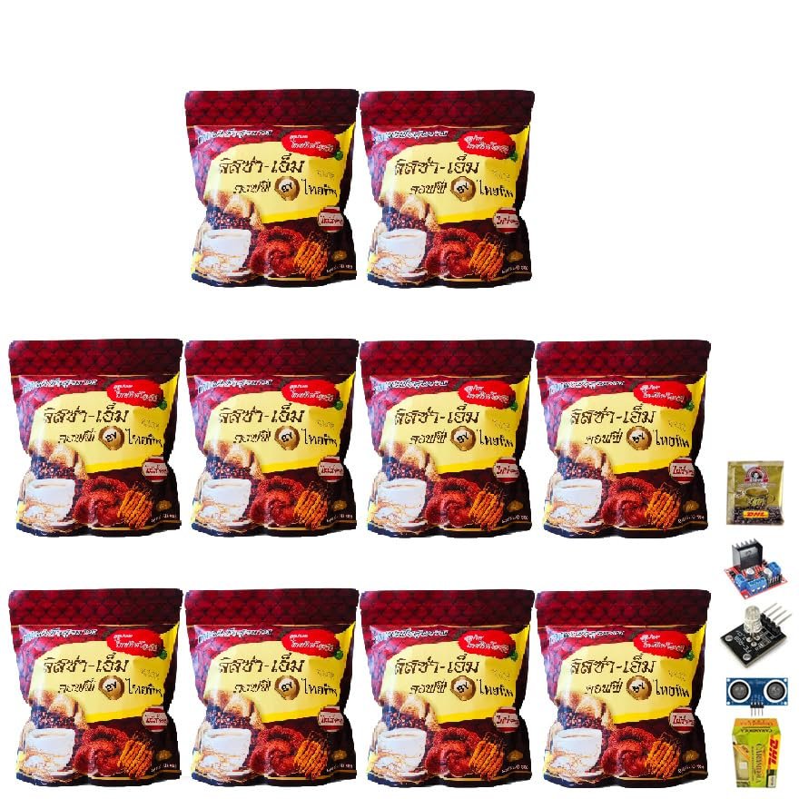 Roasted Snack Delicious Mellow Intense LiszaMCoffee Coffee Mix Healthy 5 in 1 Arabica 450 grams (30 Sachets) Set 10 By Beautygoodshop [Get Free For You Beauty Gifts]