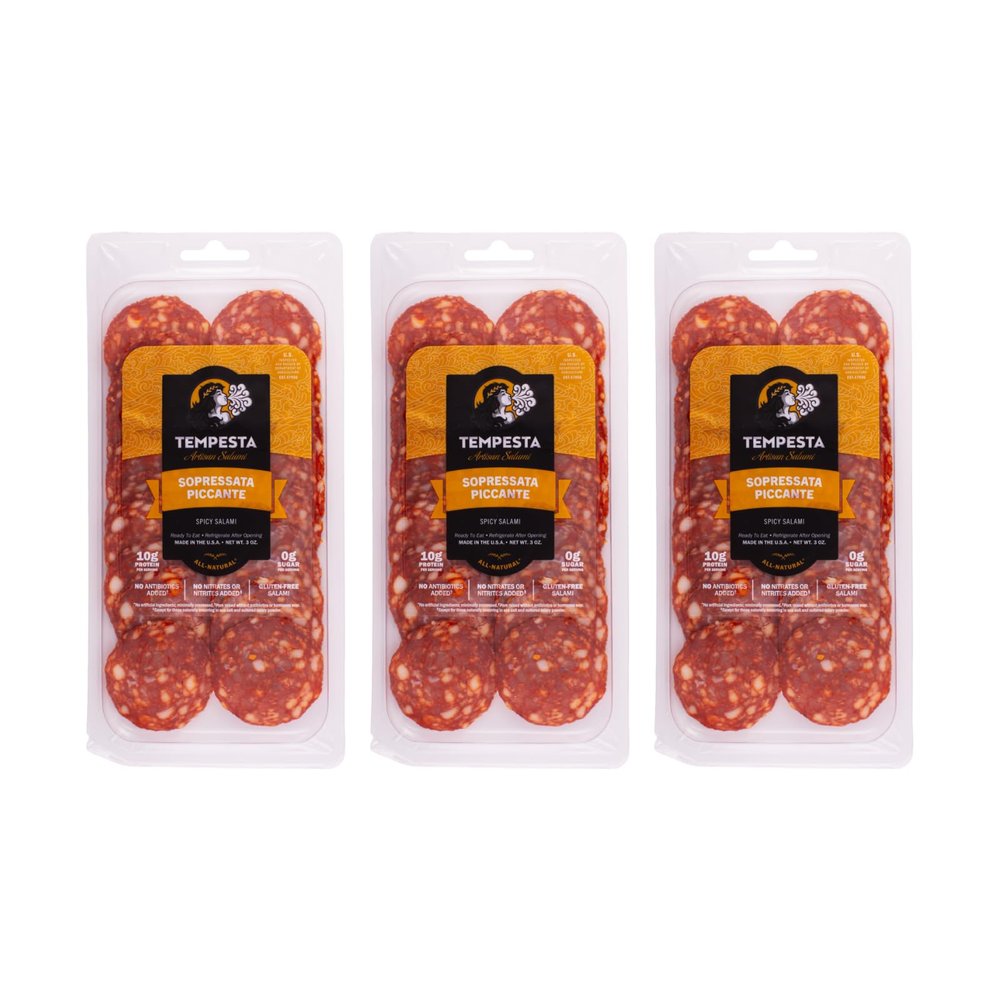 Tempesta SOPRESSATA PICCANTE Spicy Salami, 3 OZ (Pack of 3)