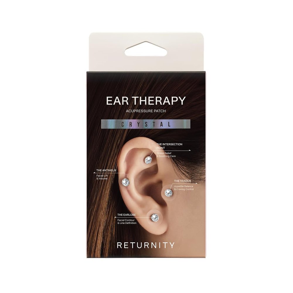 RETURNITY Ear Therapy Acupressure Patch 10 Patches Choose Your Design K-Beauty Titanium Ear Seeds for Facial Contouring Jawline Depuffing and Daily Wellness (Silver)