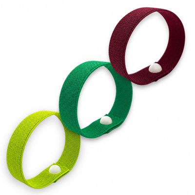 AcuBracelet AcuSnap Sensory Bracelet 3 Pack (xsmall 5, lime/green/burgundy)