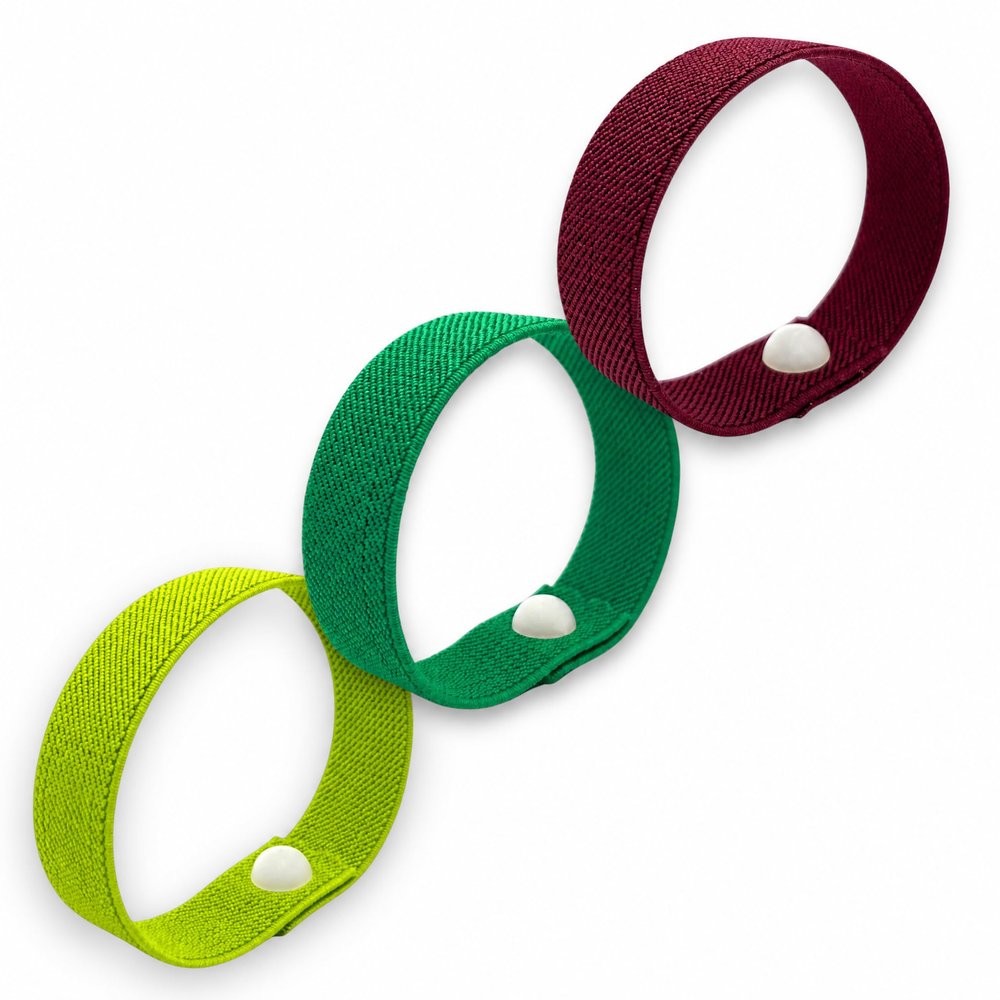 AcuBracelet AcuSnap Sensory Bracelet 3 Pack (xsmall 5, lime/green/burgundy)