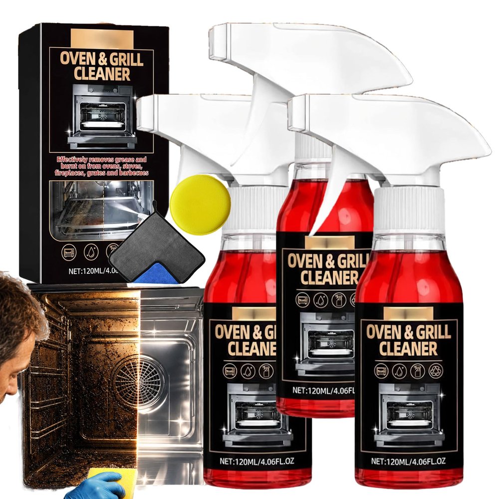 Oven & Grill Cleaner Spray, Fast-Acting Heavy-Duty Grill Degreaser Spray, for Oven, Grill, Stovetop & Range Hood