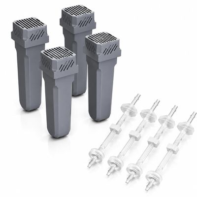 4 - Piece Replacement Kit - 4 Charcoal Filters and 4 One-Way Check Valves