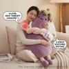 Nadier Shop Voice Recording Hugging Pillow with Heat and Tapping, Plush Comfort Companion for Adults, Emotional Support Sleep Aid Buddy with Remote Control(Eggplant,Base_Medium) view 2