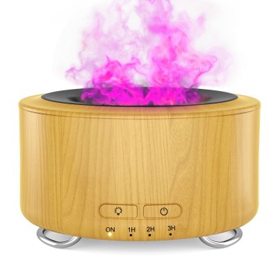 Essential Oil Diffuser 500ml for Home Aroma Diffuser with Realistic Fireplace Flame & 9 Color LED Lights, Ultrasonic Cool Mist Humidifier, Quiet Below 25dB for Bedroom Office Yoga Room