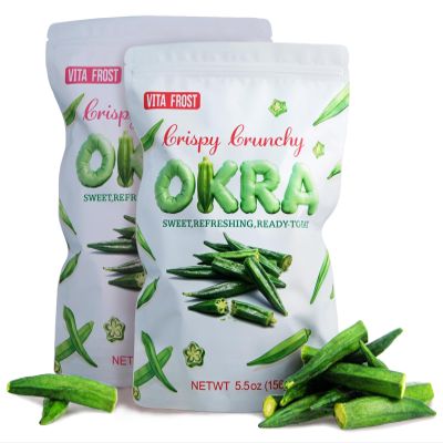 Vita Frost Dried Okra Chips, 5.5 oz, 2 Pack, Whole Veggie Snacks