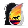 YATHSHA Horse Burial Urn for Human Ashes Adult Female - Adult Cremation Urns for Mom and Dad - Large Memorial Urn for Ashes for Women & Men - Yellow Drop Urns (10 Inch) view 1