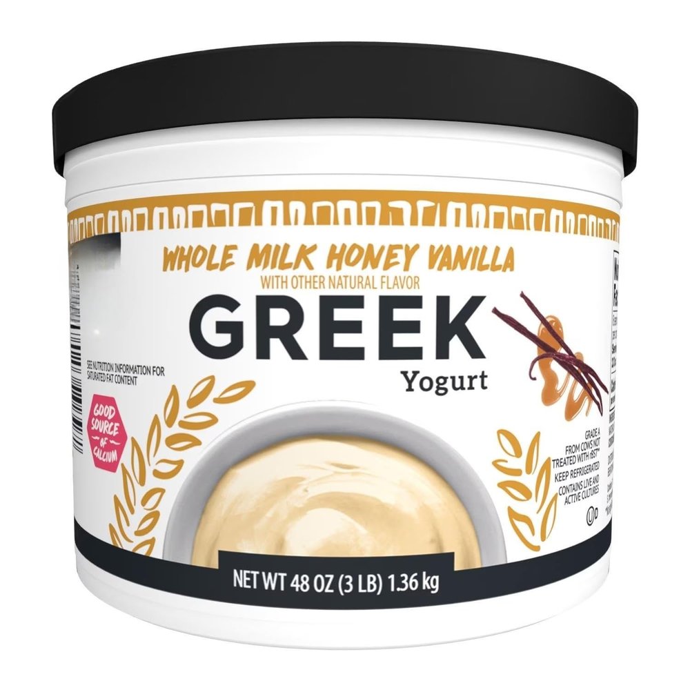 Honey Vanilla Whole Milk Greek Yogurt, Thick and Creamy Greek Style Yogurt, Made with Whole Milk, Sweet Honey and Vanilla Flavor, High Protein Cultured Dairy Snack and Breakfast Option, 48 OZ Tub TOTAL NET WT [ 48 OZ , 3 LB ]