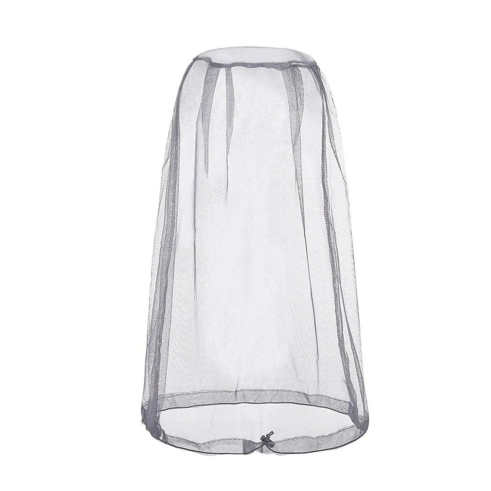 5Pcs 44 * 50 cm Mosquito Head Net Drawstring Mosquito Net Face and Head Cover, Outdoor Hiking Fishing Mosquito Head Net Mesh(Gray)