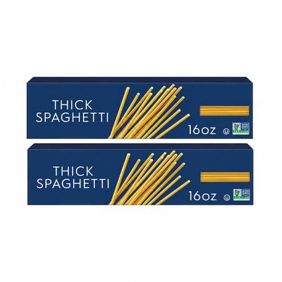 Classic Non-GMO, Kosher Certified Thick Spaghetti Pasta, (2 Boxes, 16 oz. Each)