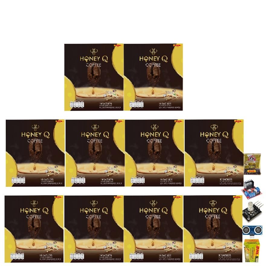 10 Sachets/Pack (150g) Roasted Snack Good Shape HoneyQCoffee Coffee Mix Healthy 39 in 1 Delicious Mellow Intense Arabica Set 10 By Beautygoodshop [Get Free For You Beauty Gifts]