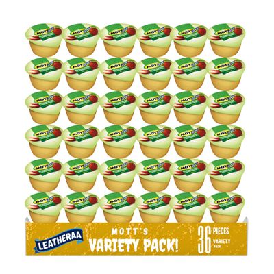 Mos Natural Applesauce Variety Pack, Assorted Flavors, Snack Size Cups, 3.9 oz, 36 Count