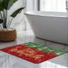 Qiaullityot Red Christmas Bath Stone Mat, Super Absorbent Diatomite Shower Mat, Xmas Ball Snowflake Winter Farmhouse Quick Drying Non-Slip Stone Mats for Bathroom Kitchen Counter Easy to Clean view 2