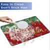 Qiaullityot Red Christmas Bath Stone Mat, Super Absorbent Diatomite Shower Mat, Xmas Ball Snowflake Winter Farmhouse Quick Drying Non-Slip Stone Mats for Bathroom Kitchen Counter Easy to Clean view 3