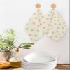 Pink Beige Spring Floral Dish Towels Set, Waffle Weave Kitchen Towels 2 Pieces, Elegant Pastoral Flowers Microfiber Hair Face Bath Tea Towel Absorbent Quick Drying Cleaning Dish Cloths, 12"x12" view 2