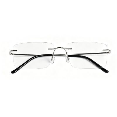 WEMOOTANTS Frameless Titanium Reading Glasses 2.0 Men Women Blue Light Blocking Readers 2.00 (Gun)