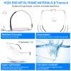WEMOOTANTS Frameless Titanium Reading Glasses 2.0 Men Women Blue Light Blocking Readers 2.00 (Gun) view 4