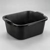 18 Qt Black Dishpan, Multi-Purpose Plastic Wash Tub with Dual Built-in Handles, Fits Standard Sink for Kitchen Soaking Camping Storage view 1