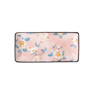 Ceramic Camellia underglaze color spoon household fresh and exquisite personality-rectangular plate-Camellia
