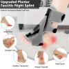 exhood 2PCS Upgraded Plantar Fasciitis Night Splint, 3 Adjustable Straps Plantar Fasciitis Relief Braces for Achilles Tendonitis, Foot Drop & Heel Spur Pain Relief Day & Night (Elephant Grey) view 2